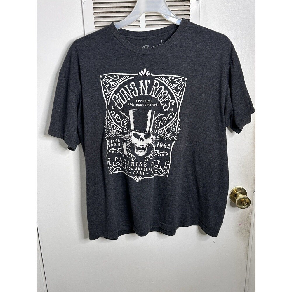 Guns N Roses Shirt Mens 2XL Gray Paradise City Appetite For Destruction Bravado